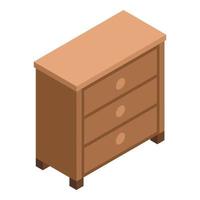 Drawer icon, isometric style vector