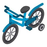 icono de bicicleta para niños, estilo isométrico vector