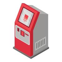 Payment terminal icon, isometric style vector