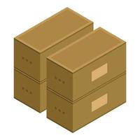 icono de pila de cajas, estilo isométrico vector