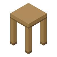 Backless stool icon, isometric style vector