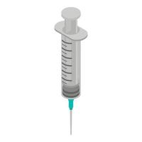 Plastic syringe icon, isometric style vector