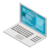 Modern new laptop icon, isometric style vector