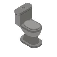 icono de baño negro, estilo isométrico vector