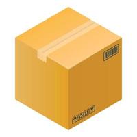 Fragile box icon, isometric style vector