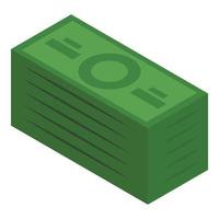 Money pack icon, isometric style vector