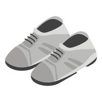 icono de zapatos grises, estilo isométrico vector