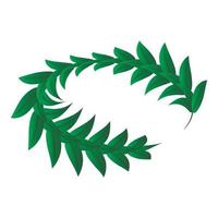icono de laurel verde de decoración, estilo isométrico vector