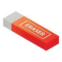 Eraser icon, isometric style vector