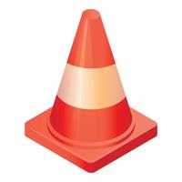 Traffic cone icon, isometric style vector