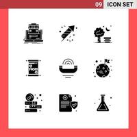 Universal Icon Symbols Group of 9 Modern Solid Glyphs of help mother bench mom baloon Editable Vector Design Elements