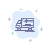 icono azul del vehículo de entrega de camiones en el fondo abstracto de la nube vector