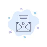 Mail Message Sms Video Player Blue Icon on Abstract Cloud Background vector