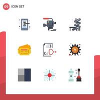 9 Universal Flat Color Signs Symbols of development coding slider c ticket Editable Vector Design Elements