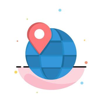Location Map Globe Internet Abstract Flat Color Icon Template vector