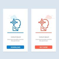 Mind Transform Yourself Head  Blue and Red Download and Buy Now web Widget Card Template vector