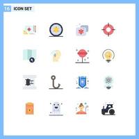 16 Universal Flat Color Signs Symbols of explore ui accommodation location basic Editable Pack of Creative Vector Design Elements