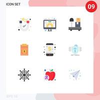 9 Universal Flat Colors Set for Web and Mobile Applications phone business box money business Editable Vector Design Elements