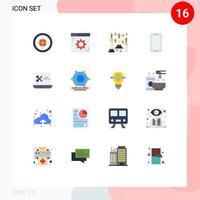 conjunto de 16 colores planos vectoriales en cuadrícula para la página web móvil de Samsung paquete editable de luz de teléfono inteligente de elementos de diseño de vectores creativos