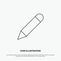 Pencil Study School Write Line Icon Vector