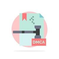 icono de color plano de fondo de círculo abstracto de archivo dmca digital de derechos de autor de negocios vector