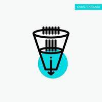 Data Filter Filtering Filtration Funnel turquoise highlight circle point Vector icon