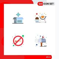 4 Creative Icons Modern Signs and Symbols of open product no product measuring spoon smoking Editable Vector Design Elements