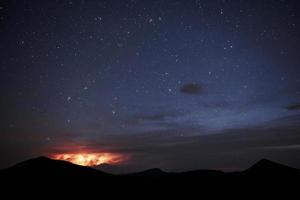 Thunder and lightning far away. Majestic Carpathian mountains. Beautiful landscape. Breathtaking view photo