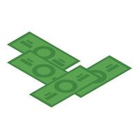 Dollar banknote icon, isometric style vector