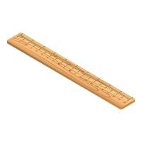 Eco wood ruler icon, isometric style vector