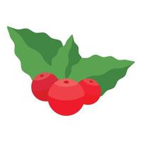 Xmas berries icon, isometric style vector