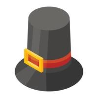 Thanksgiving hat icon, isometric style vector