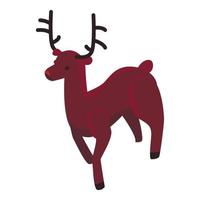 icono de ciervo de navidad, estilo isométrico vector