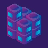 Speaker box icon, isometric style vector