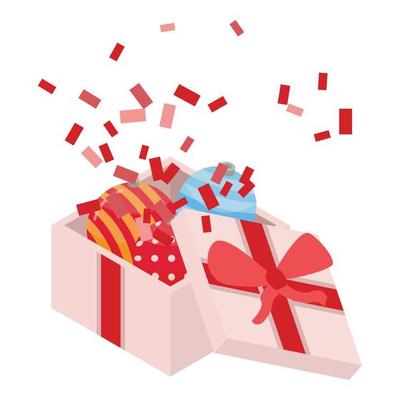 Open gift box icon, isometric style