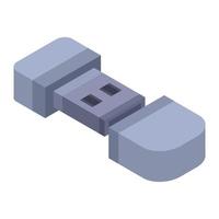 Micro usb flash icon, isometric style vector