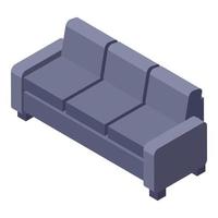 Grey home sofa icon, isometric style vector