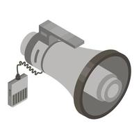 Grey megaphone icon, isometric style vector