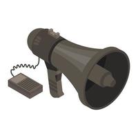 Black megaphone icon, isometric style vector