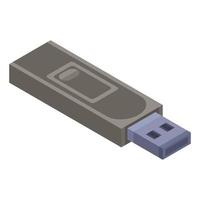 icono de memoria USB, estilo isométrico vector