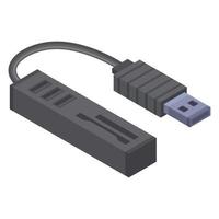 icono de concentrador usb, estilo isométrico vector