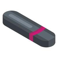 Closed usb flash icon, isometric style vector