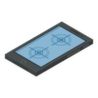 Smartphone control drone icon, isometric style vector