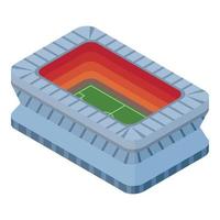 Open soccer stadium icon, isometric style vector