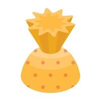 Yellow truffle icon, isometric style vector