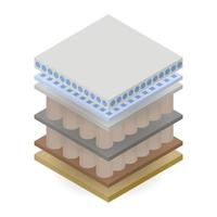 Double mattress layer icon, isometric style vector