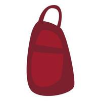 Red backpack icon, isometric style vector