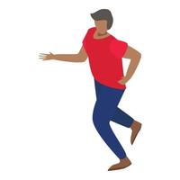 hombre inmigrante corriendo icono, estilo isométrico vector