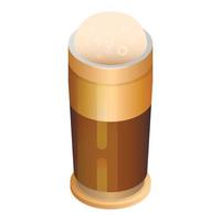 Black beer glass icon, isometric style vector