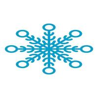 Abstract snowflake icon, isometric style vector